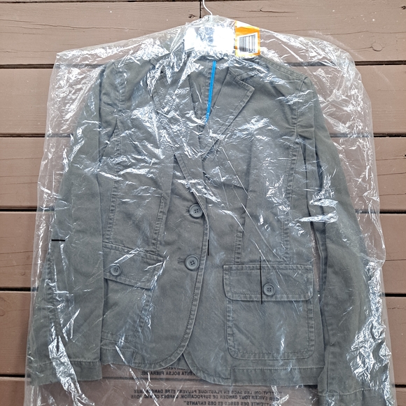 Liz Claiborne Collection Jackets & Blazers - Women's Gray/green Jean Jacket